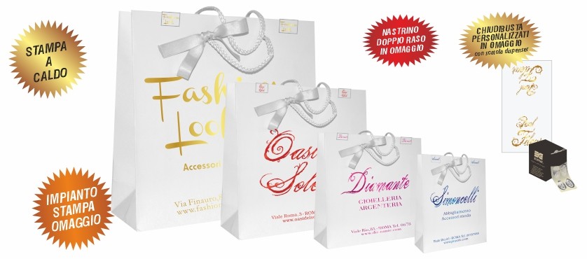 Shopper personalizzate LUSSO BIANCO OPACO EXTRA